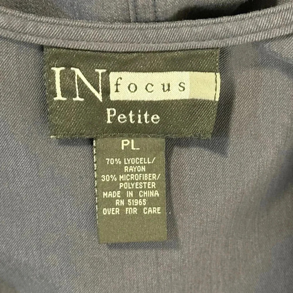 In Focus Women’s Vintage Dress Blue Midi Shift Button Down Size Petite Large - Picture 3 of 6